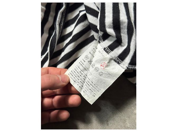Autre Marque Comme des Garçons PLAY gestreiftes Langarmshirt Schwarz Weiß - Ansicht 5