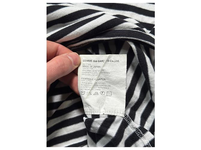 Autre Marque Comme des Garçons PLAY gestreiftes Langarmshirt Schwarz Weiß - Ansicht 6