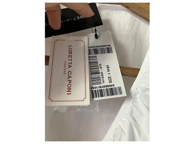 Autre Marque Loretta Caponi Baumwollbluse mit Rüschen - Weiß - Ansicht 5
