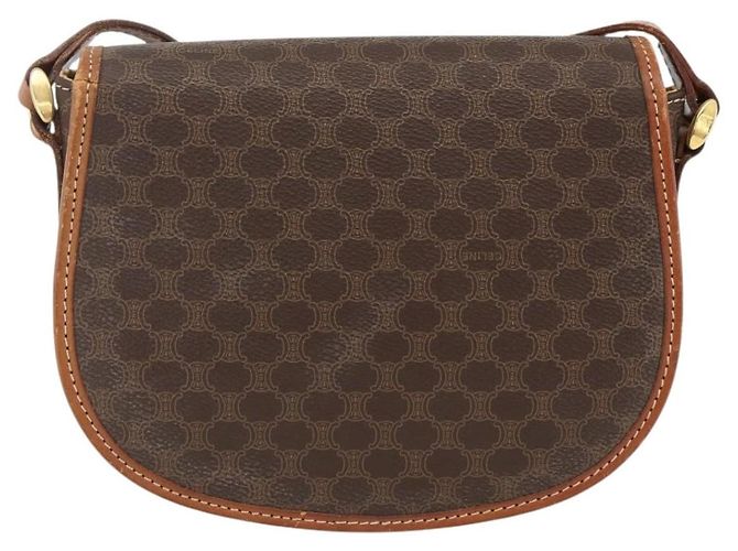 Céline Celine Vintage Macadam Canvas and Leather Marrone - vista 2