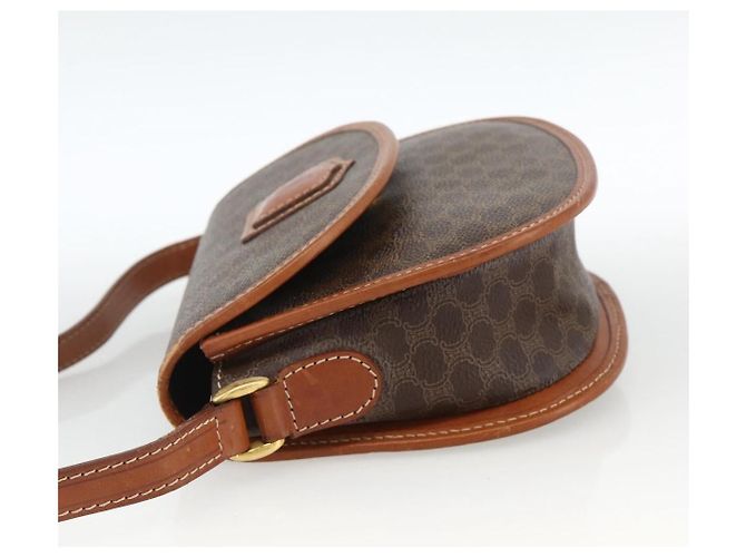 Céline Celine Vintage Macadam Canvas and Leather Marrone - vista 3