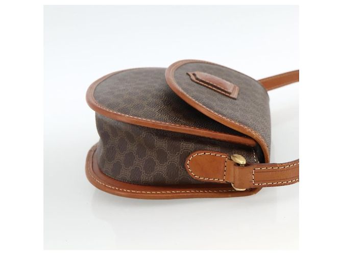 Céline Celine Vintage Macadam Canvas and Leather Marrone - vista 4