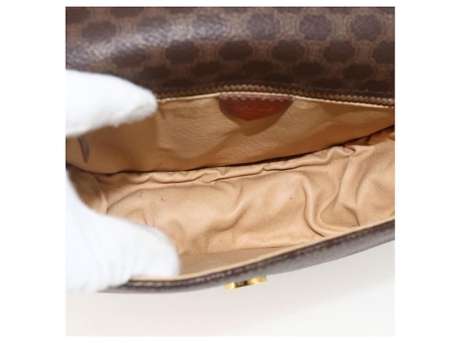 Céline Celine Vintage Macadam Canvas and Leather Marrone - vista 5