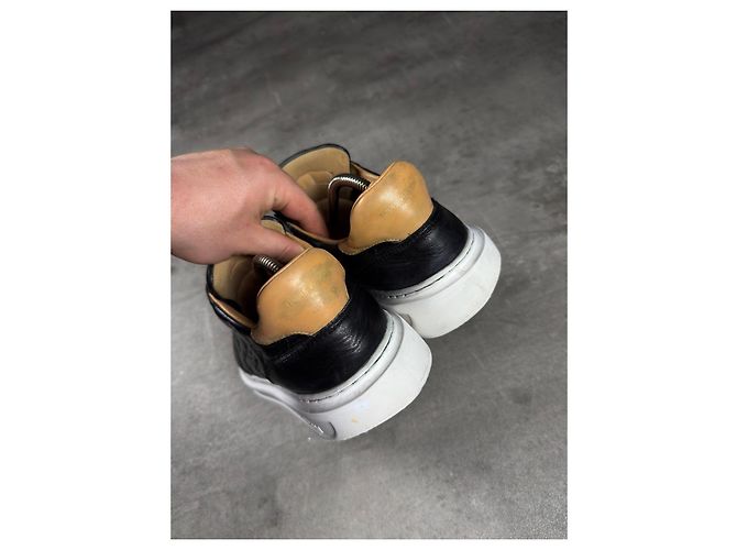 Sneaker Louis Vuitton Monogram in pelle nera Marrone Nero - vista 5