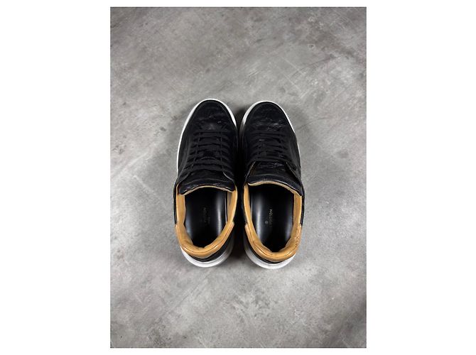 Sneaker Louis Vuitton Monogram in pelle nera Marrone Nero - vista 7
