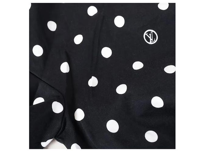 Vestido Louis Vuitton de bolinhas com detalhe de corrente Preto Branco - vista 5