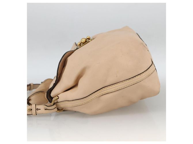 Chloé Borsa a tracolla convertibile Chloe Elsie in pelle Medium Beige - vista 3