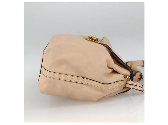 Chloé Borsa a tracolla convertibile Chloe Elsie in pelle Medium Beige - vista 4