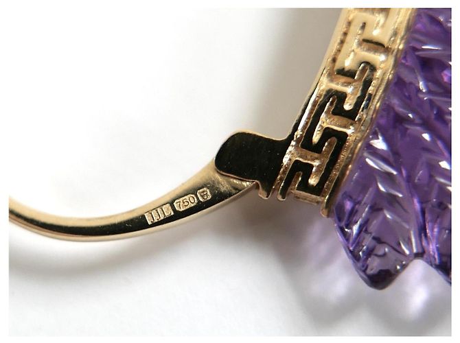 Autre Marque Jade Jagger Orecchini a piuma in ametista scolpita 18k Oro giallo D'oro Porpora - vista 5