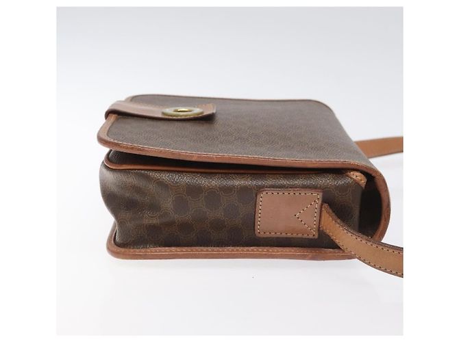 Céline Celine Vintage Macadam Circle Logo Canvas and Leather Marron - vue 3