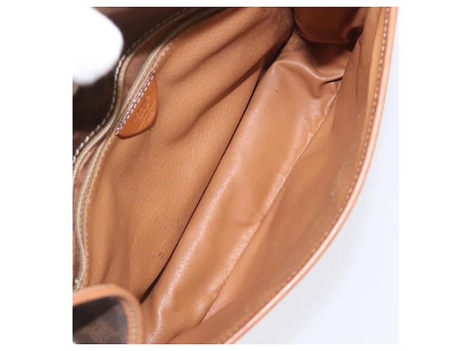 Céline Celine Vintage Macadam Circle Logo Canvas and Leather Marron - vue 5
