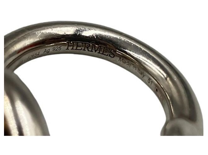 Hermès Hermes Silver Croisette Band Ring Silvery - view 6
