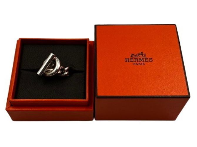 Hermès Hermes Silver Croisette Band Ring Silvery - view 7