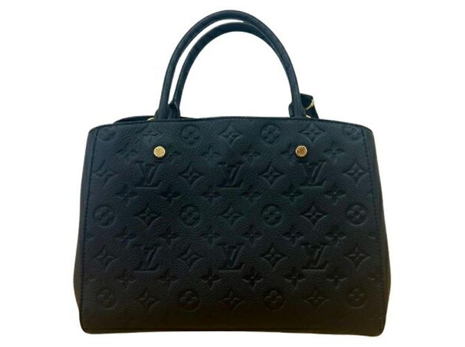 Borsa Louis Vuitton Monogram Empreinte Montaigne MM Nero - vista 2
