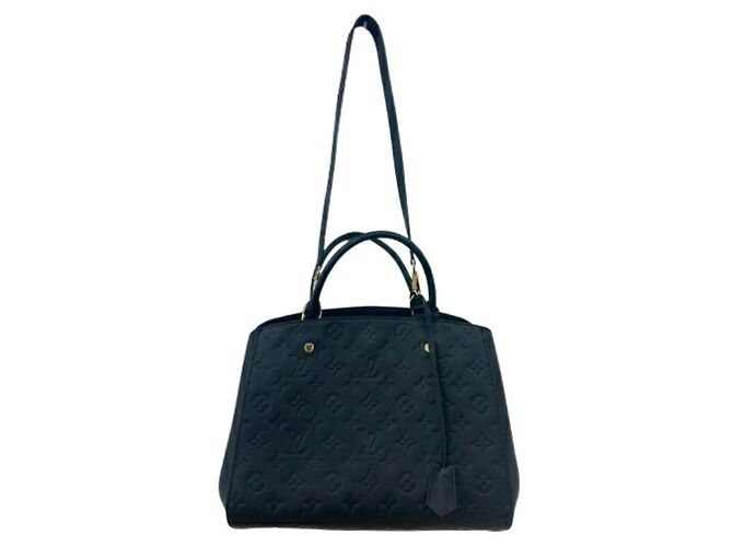 Borsa Louis Vuitton Monogram Empreinte Montaigne MM Nero - vista 6