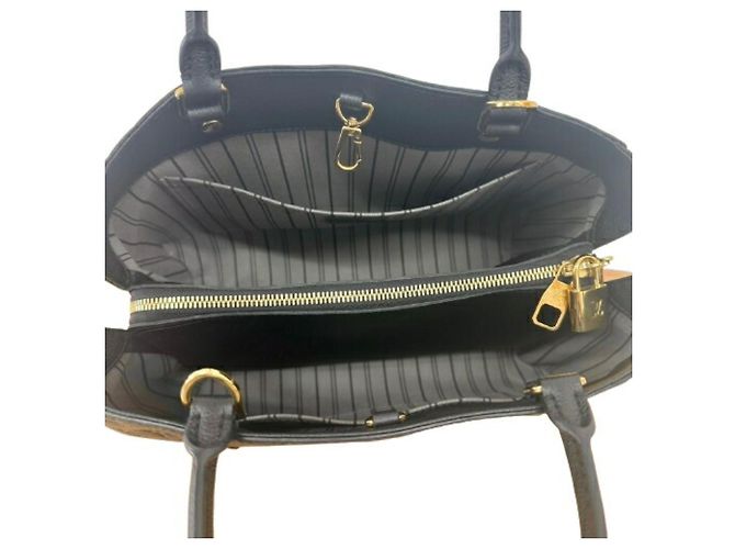 Borsa Louis Vuitton Monogram Empreinte Montaigne MM Nero - vista 7