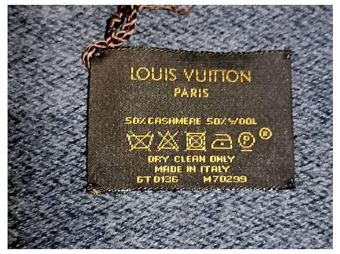 Sciarpa Louis Vuitton Monogram in Lana e Cashmere - Grigio - vista 5