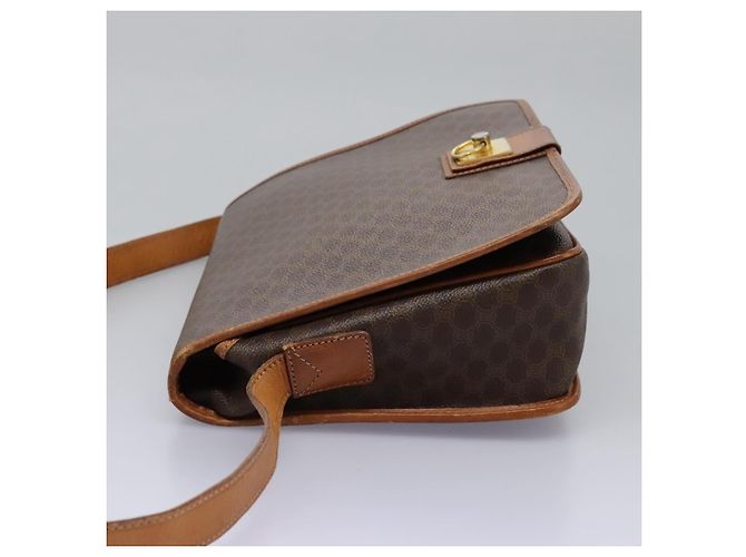 Céline Celine Vintage Macadam Canvas and Leather Marron - vue 3