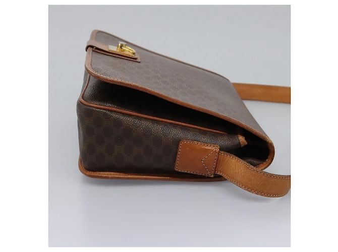 Céline Celine Vintage Macadam Canvas and Leather Marron - vue 4