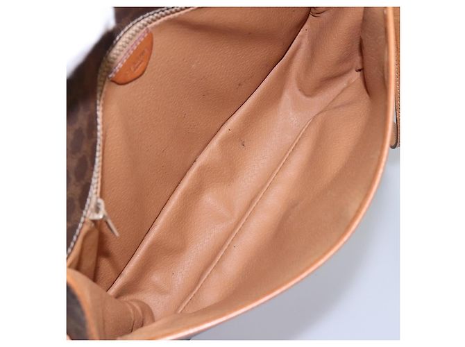 Céline Celine Vintage Macadam Canvas and Leather Marron - vue 5