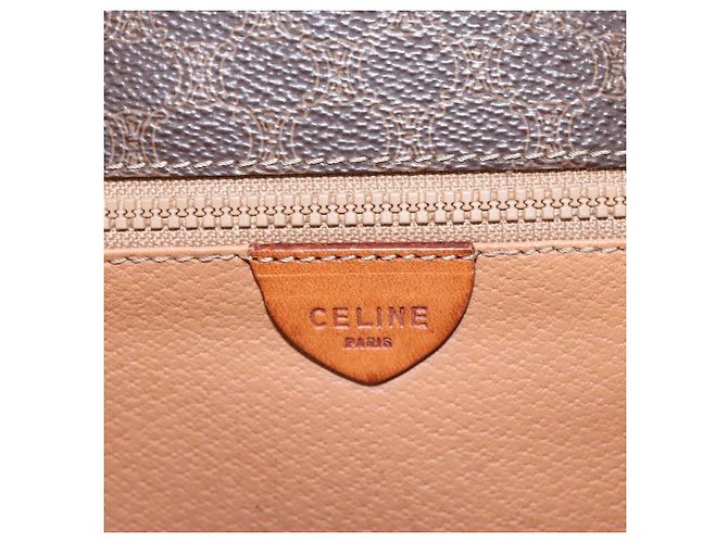 Céline Celine Vintage Macadam Canvas and Leather Marron - vue 6