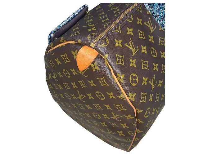 Louis Vuitton Keepall 60 Pikachu x Van Gogh Museum Custom Bag Marrone Multicolore Monogramma - vista 10