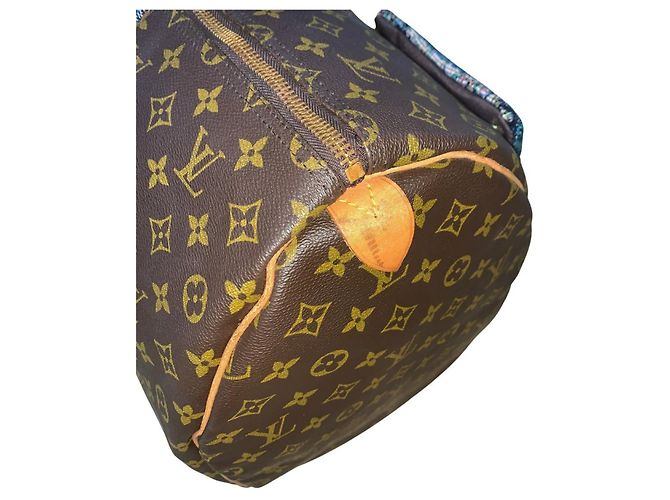Louis Vuitton Keepall 60 Pikachu x Van Gogh Museum Custom Bag Marrone Multicolore Monogramma - vista 11