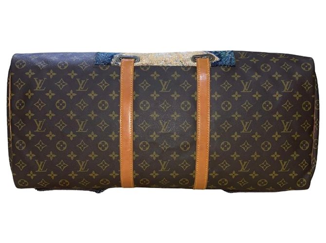 Louis Vuitton Keepall 60 Pikachu x Van Gogh Museum Custom Bag Marrone Multicolore Monogramma - vista 3