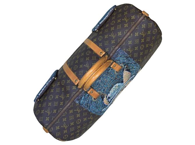 Louis Vuitton Keepall 60 Pikachu x Van Gogh Museum Custom Bag Marrone Multicolore Monogramma - vista 4