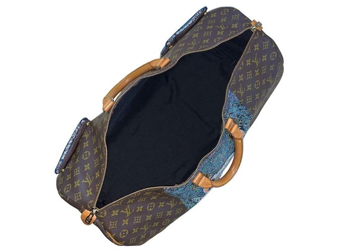 Louis Vuitton Keepall 60 Pikachu x Van Gogh Museum Custom Bag Marrone Multicolore Monogramma - vista 6