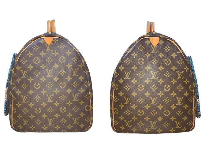 Louis Vuitton Keepall 60 Pikachu x Van Gogh Museum Custom Bag Marrone Multicolore Monogramma - vista 7