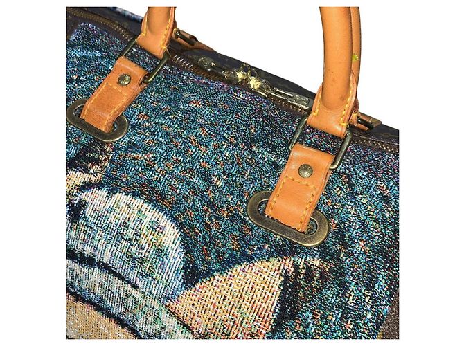 Louis Vuitton Keepall 60 Pikachu x Van Gogh Museum Custom Bag Marrone Multicolore Monogramma - vista 8