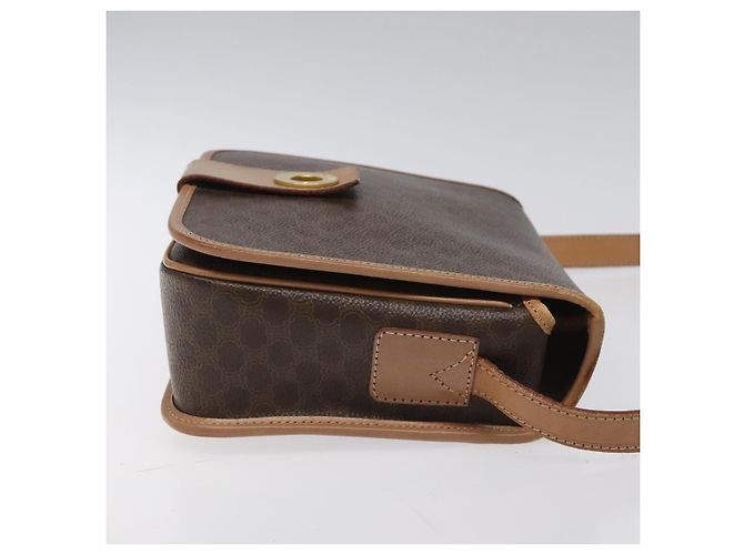 Céline Celine Vintage Macadam Canvas and Leather Marron - vue 3