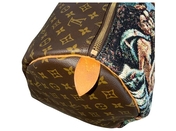 Borsa Louis Vuitton Keepall 60 Birth of Venus Custom Marrone Multicolore - vista 12
