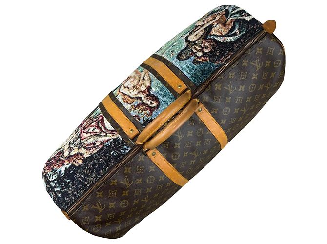 Borsa Louis Vuitton Keepall 60 Birth of Venus Custom Marrone Multicolore - vista 4