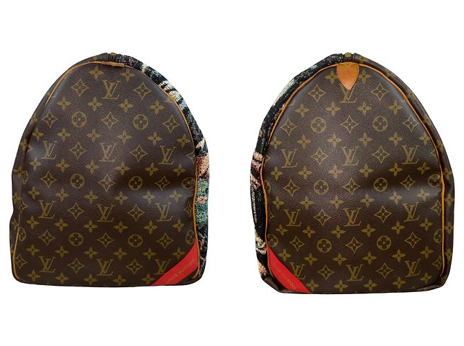 Borsa Louis Vuitton Keepall 60 Birth of Venus Custom Marrone Multicolore - vista 7