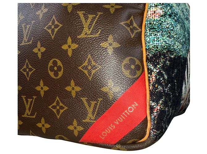 Borsa Louis Vuitton Keepall 60 Birth of Venus Custom Marrone Multicolore - vista 9