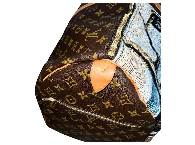 Louis Vuitton Keepall 60 Persistence of Memory Dali Marrom Branco Bege - vista 10