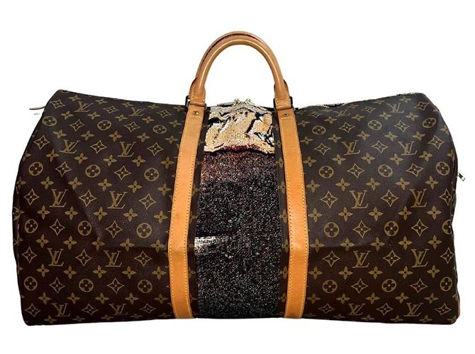 Louis Vuitton Keepall 60 Persistence of Memory Dali Marrom Branco Bege - vista 2