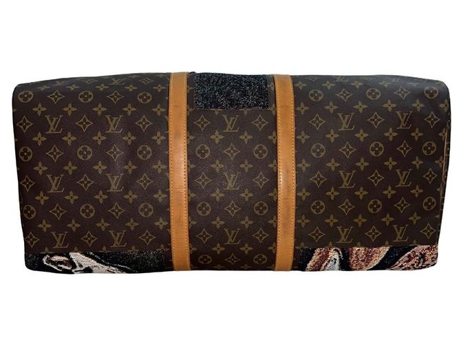Louis Vuitton Keepall 60 Persistence of Memory Dali Marrom Branco Bege - vista 3