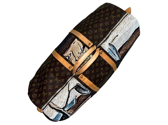 Louis Vuitton Keepall 60 Persistence of Memory Dali Marrom Branco Bege - vista 4