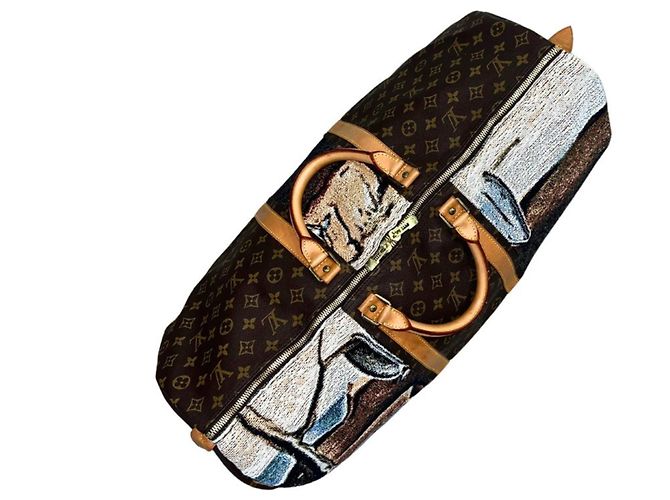 Louis Vuitton Keepall 60 Persistence of Memory Dali Marrom Branco Bege - vista 5