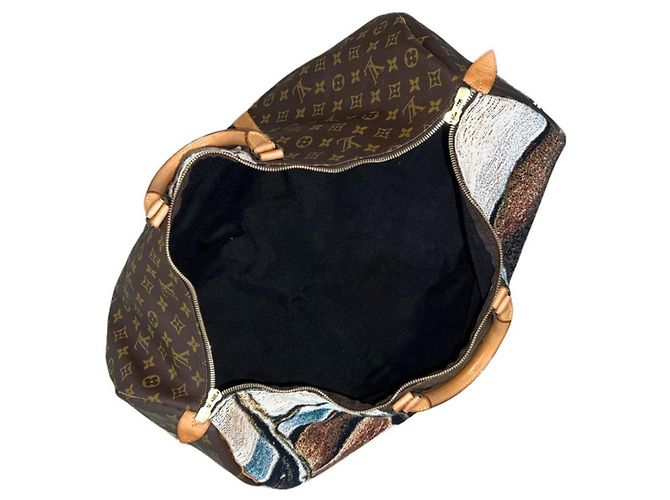 Louis Vuitton Keepall 60 Persistence of Memory Dali Marrom Branco Bege - vista 6