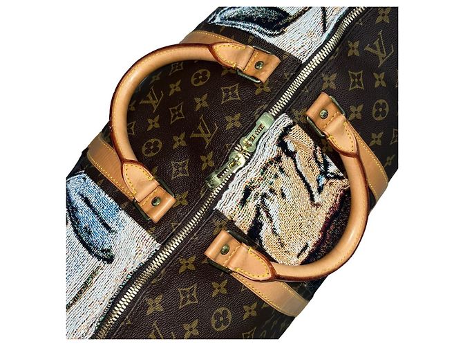 Louis Vuitton Keepall 60 Persistence of Memory Dali Marrom Branco Bege - vista 8