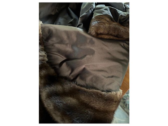 Autre Marque Reby Abrigo de Visón Marrón con Estola Castaño Beige Camello - vista 9