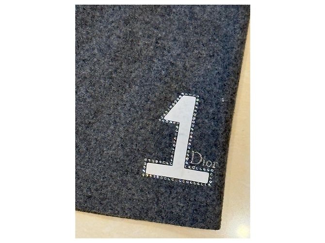 Dior Pantalones acampanados de lana con detalle "1" Gris - vista 10