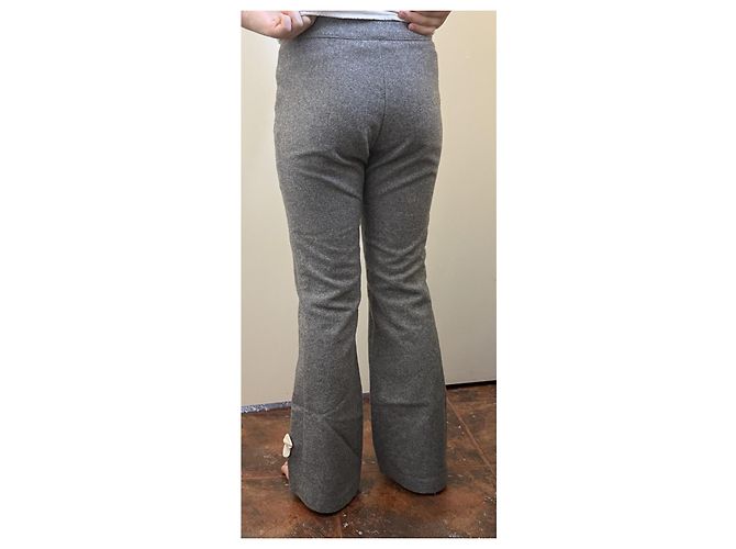 Dior Pantalones acampanados de lana con detalle "1" Gris - vista 12