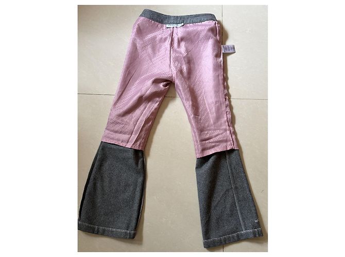 Dior Pantalones acampanados de lana con detalle "1" Gris - vista 13