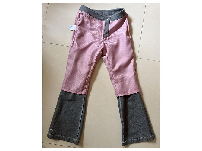 Dior Pantalones acampanados de lana con detalle "1" Gris - vista 14