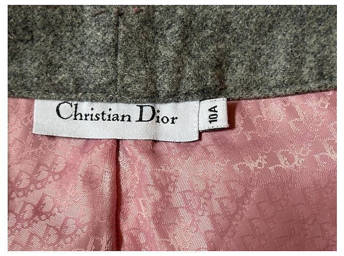 Dior Pantalones acampanados de lana con detalle "1" Gris - vista 4
